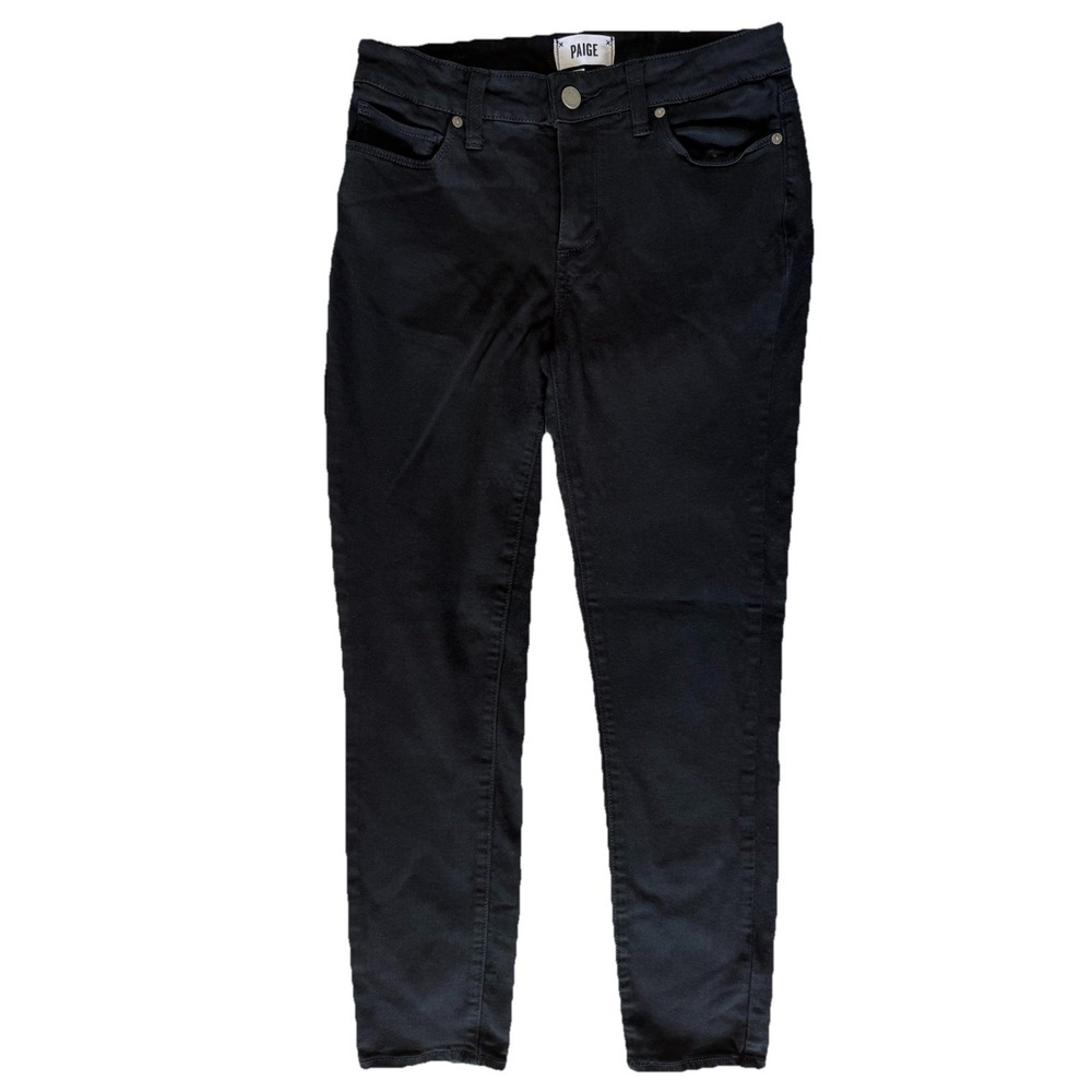 PAIGE Verdugo Ankle Skinny Jeans Womens 28 Black Stretch Mid Rise‎ Denim